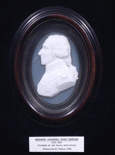 Benjamin Thompsont ábrázoló medál, Rumford gróf (1753-1814), 1796 alkotó: James Tassie